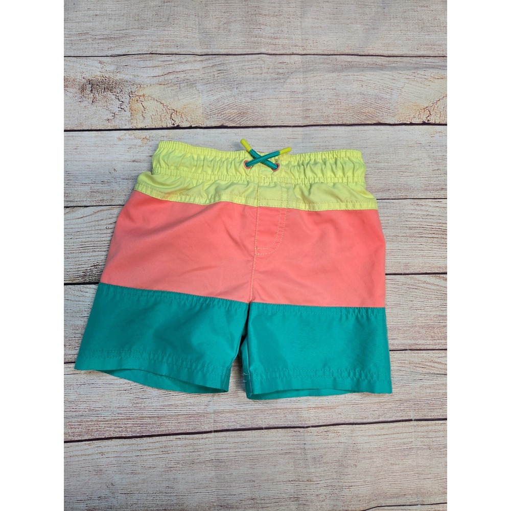 Cat and Jack Toddler Boy's Swim Trunks Size 3T Color Block Mesh Liner